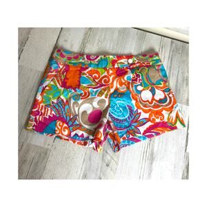 Trina Turk Women’s Size 2 Multicolor Floral Designer Shorts cotton stretch